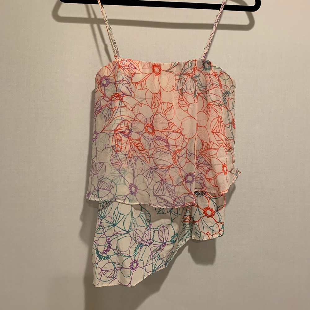 Anthropologie Romantic Floral Silk Top by Maeve